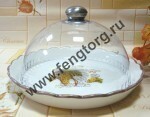 Блюдо с крышкой "Лоза" D25см, внутр.D21см, H14см 05-0018 C