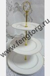3-ярусная фруктовница "Соты", h33см,тарелки 14,6*18,3*23см 2791